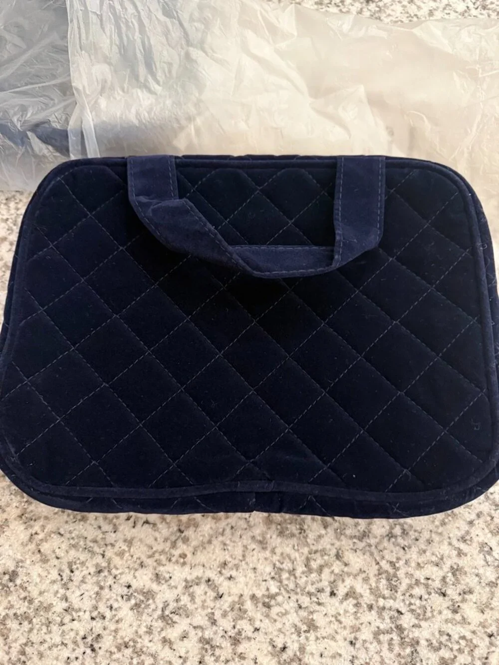 Skinbetter Science Navy Velvet Quilted Cosmetic Travel Bag | 2 Available